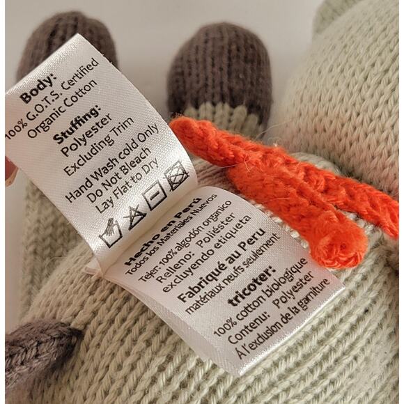 Pottery Barn Modern Baby Raccoon Knit Plush 8" Organic Cotton Stuffed Animal Toy - Picture 13 of 14